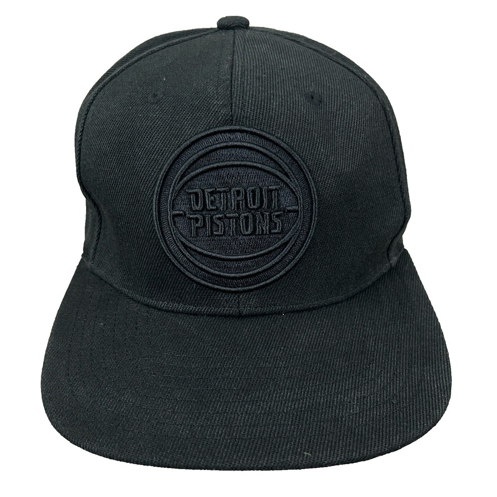 Detroit Pistons Hat Cap Snapback Black Pink Brim Plain Logo NBA Basketball Adult